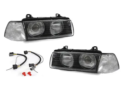 DEPO Glass Lens Projector Euro Headlight+Clear Corner Light For BMW E36 2D Coupe • $299.93