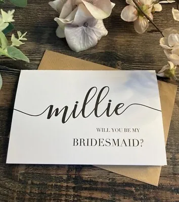 Personalised Will You Be My Bridesmaid Card Proposal Card Classic Elegant Style • £1.65