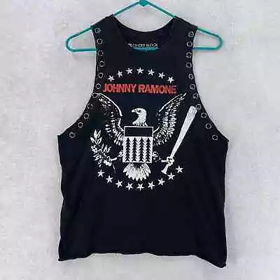 CINDER BLOCK JOHNNY RAMONE SHIRT LARGE Med TANK TOP BLACK SLEEVELESS • £17.86