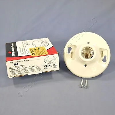 New Cooper Porcelain Ceiling Lampholder Keyless Light Socket 660W 4-Terminal 604 • $9.49