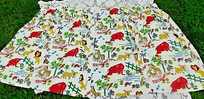 VINTAGE 1960's MID CENTURY JUNGLE ANIMAL CHILDREN'S CURTAIN / DRAPES SET OF 2 • $24.99