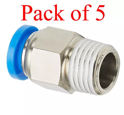 Pneumatic Push In Air Fittings - Male Connector 8mm (5/16) Hose - 1/4 BSP Thread • $26