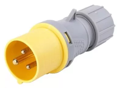 ERIS INDUSTRIAL ERS3231P IP44 Industrial Plug 32A 2P+E 110V Yellow (2) • £5.99