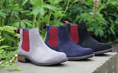 Mens Chelsea Boots Suede Leather Memory Foam Smart Work Ankle Boots Sizes 7-12 • £49.49