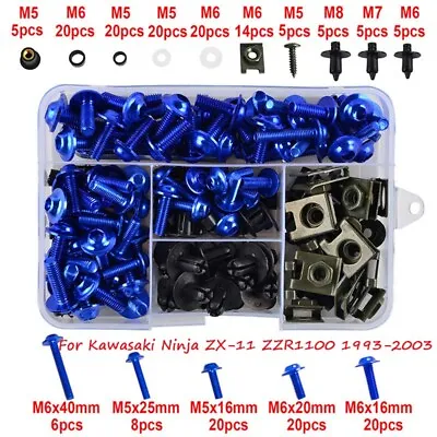 For Kawasaki Ninja ZX-11 ZZR1100 1993-2003 Complet Fairing Bolts Screws Kit D26 • $29.27