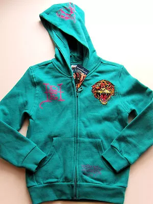 NWT Girls Ed Hardy Audigier TIGER Hoodie Jacket 4 5 NEW • £19.79