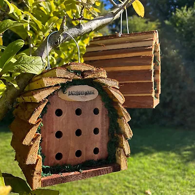 Wooden Hanging Ladybird Ladybug Insect Habitat House (Set Of 2) • £13.99