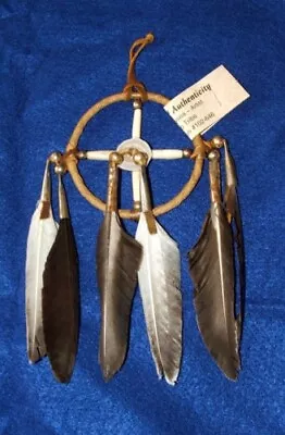 Authentic Native American Made Medicine Wheel 3  Hoop  New Brown Leather • $21.95