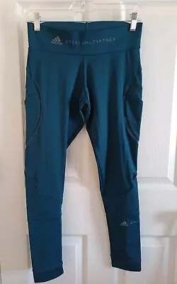 Adidas Stella McCartney 3/4 Tight Mesh EA2209 Teal Leggings Poly Blend S • $35