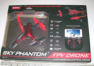 Syma Sky Phantom FPV Drone 4 CH 2.4 GHz Remote Control Drone Complete In Box • $23.95