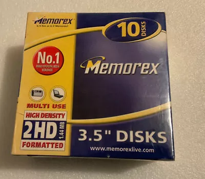 Memorex 3.5  Disks 2HD Floppy Discs Multicoloured  Pack Of 10 • £16.99