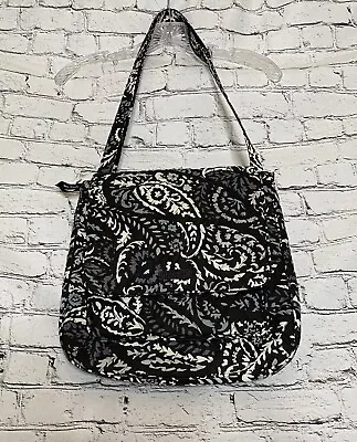 Vera Bradley Quilted Black Gray White Paisley Messenger Bag Crossbody • $17