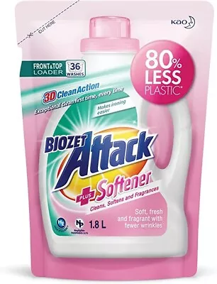 BIOZET ATTACK Plus Softener Laundry Liquid Detergent Refill Clear • $60