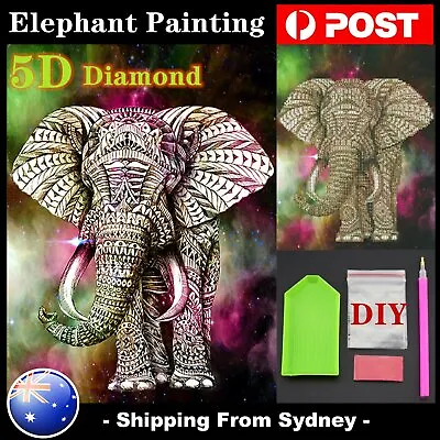 $5.99 • Buy 5D DIY Animals Full Drill Diamond Painting Kits Elephant Home Art Decors Gifts
