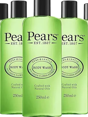 3x Pears LEMON FLOWER Body Wash Soap Free Pure & Gentle Shower Gel 250ml • £8.99