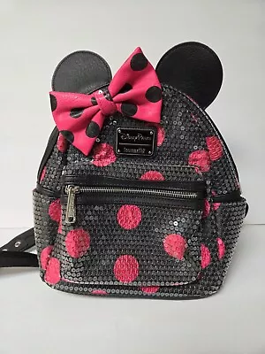  Disney Parks Loungefly  Minnie Mouse Polka Dot Backpack NEW! • $29.99