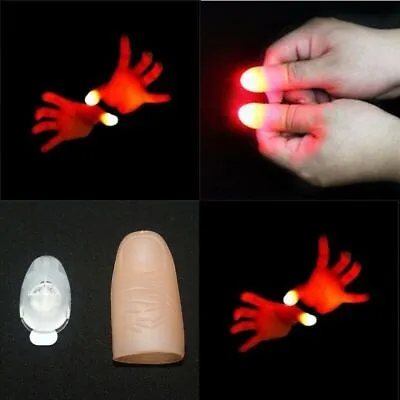 £3.30 • Buy New 2Pcs Light Close Up Party Magic Light Up Glow Thumbs Fingers Trick Appearing