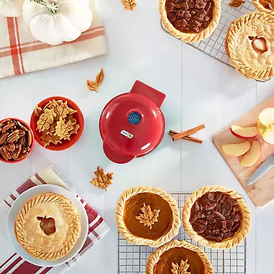 Dash Mini Pie Maker In Red Dual Non Stick Pie Plates New In Box • $30.99