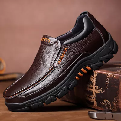 Men's Leather Loafers Casual Shoes Breathable Driving Slip On Moccasins Shoes US • $31.19