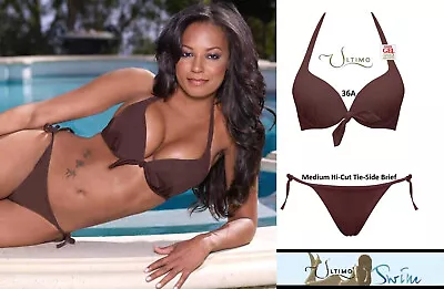 Ultimo Chocolate U/W Triple Liquid Gel Padded Push-up Bikini 36A & 12-14 Brief • £39