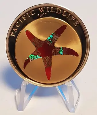 25g Silver Coin 2007 $5 Palau Pacific Wildlife Starfish Prism • $94.80