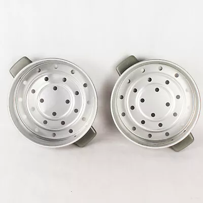 Lot Of 2 Stackable Steamer Inserts With Handles 9.5 Inch Diameter Cookware • $25.64