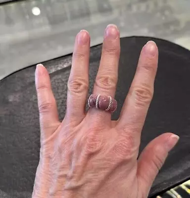 Judith Ripka Pink Rhodonite Sterling Ring • $75