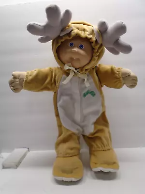 Vintage Cabbage Patch Boy Doll Coleco Reindeer Outfit First Tooth Blue Eyes '85 • $25.99