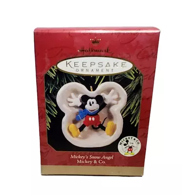 1997 Hallmark Disney Mickey Snow Angel Mickey & Co Keepsake Ornament IOB QXD4035 • $5.94