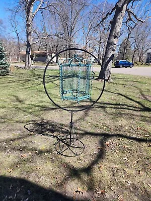 Vintage Rare Round Hanging Bird Cage & Stand • $100