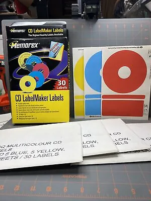 Memorex CD LabelMaker Multi Color Labels 5pks 30 EA • $19.99