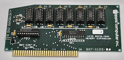 Vintage Apple // - Used Apple 1981 AIIE 80Col/64K Memory Expansion Board • $24.96