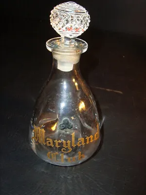 Circa 1900 Maryland Club Pinch Bottle W/Glass Stopper • $250