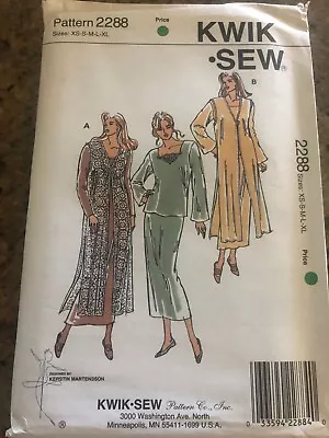 🌹KWIK SEW #2288-LADIES MAXI VEST Or DUSTER - TOP & MAXI SKIRT PATTERN XS-XL FF • $12.99