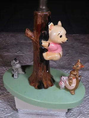  Vintage Porcelain Disney Winnie The Pooh Lamp Nursery Eeyore Piglet Tigger • $40