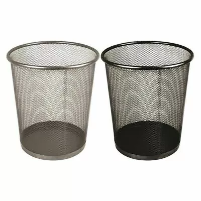 Metal Bin Mesh Waste Paper Wastebasket For Office Home • £5.99