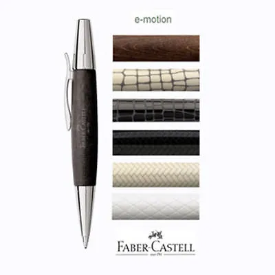 Faber-Castell E-MOTION Ballpoint Pens In 6 EXCELLENT FINISHES With Gift Box • £41.95