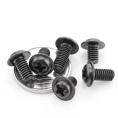 Black-Zinc Pan Head Washer Phillips Machine Screws Computer Screws M2 M2.5 M3 M4 • £3.44