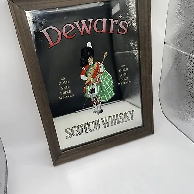 Vintage Dewars Scotch Whisky Bar Mirror Promotional Pub Tavern Man Cave Decor  • $69