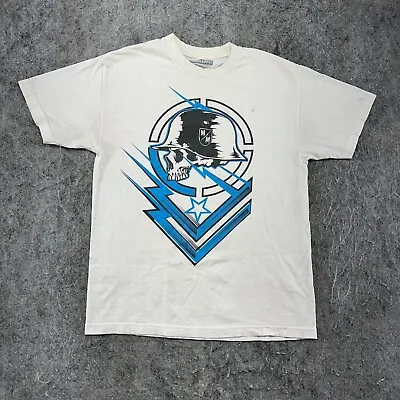 Metal Mulisha Shirt Mens Large White Blue Logo Graphic Print Short Sleeve • $2.99