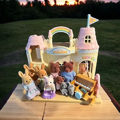 Vintage Calico Critters Sylvanian Families Nursery Castle With 9 Critters- 1980s • $85.80