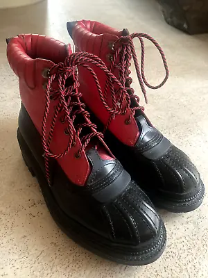 So Hot_Dsquared2 2-Tone Red/Black Duck Lug Sole Boots_41/42 • $259