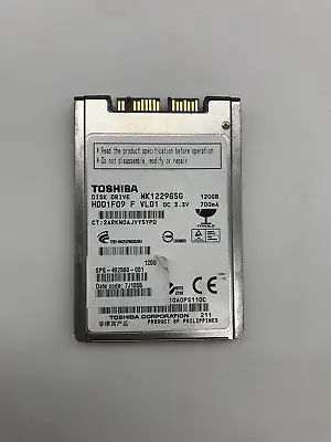 Toshiba MK1216GSG 120GB Micro SATA Hard Drive HDD 1.8  492560-001 • $12.99