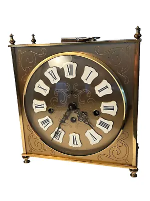 Vintage Brass Mantle Clock Howard Miller West Germany 340-020 Franz Hermle Works • $200