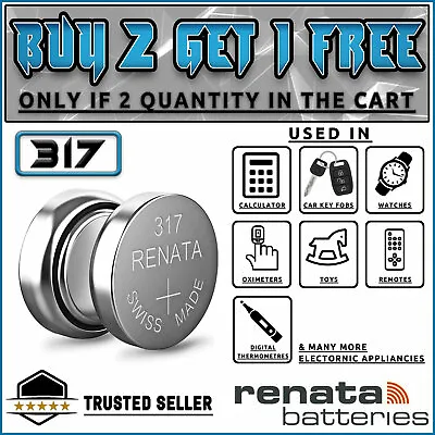 317 RENATA WATCH BATTERY 1.55v SR516W FOR WATCHES⌚KEY FOB 🔑 BUY 2 GET 1 FREE❤️ • £2.39