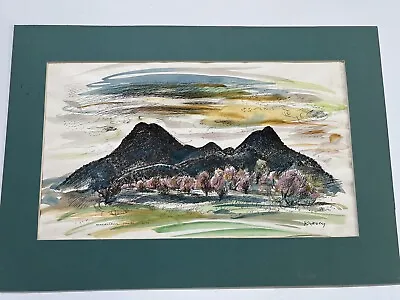 Vintage Watercolor Painting “Magdalena Peaks New Mexico” By Bill Rakocy • $140