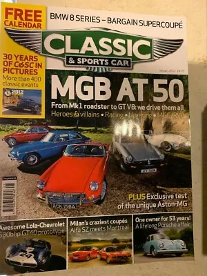 £10 • Buy CLASSIC AND SPORTSCAR MAGAZINE Complete 2012 Year Collection Of 12 Magazines