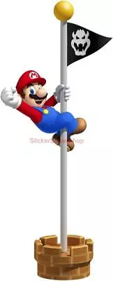 SUPER MARIO Bros FLAGPOLE Decal Removable WALL STICKER Decor Art FREE SHIPPING • $16.49