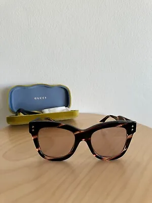 $425 • Buy New Gucci Sunglasses Glasses Womens Mens Optical GG1082S 002 Havana 50s Cat Eye