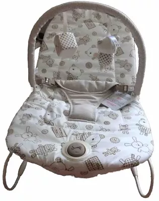 Mamas & Papas Bubble Baby Bouncer Vibrating Grey White Simple Soothing 0-6m • £14